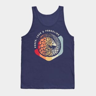 Peace, Love & Pangolins - Vintage Geometric Design Tank Top